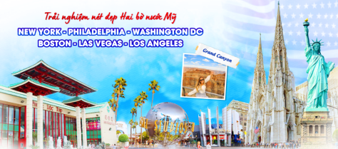 Tour Liên Tuyến Hai Bờ Nước Mỹ 15N4D: new york - philadelphia - washington dc - boston - las vegas - los angeles