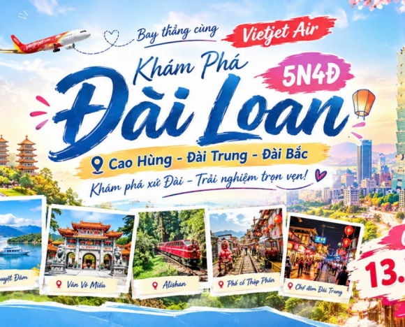 ĐÀI LOAN 5N4Đ: CAO HÙNG - ĐÀI TRUNG - ĐÀI BẮC