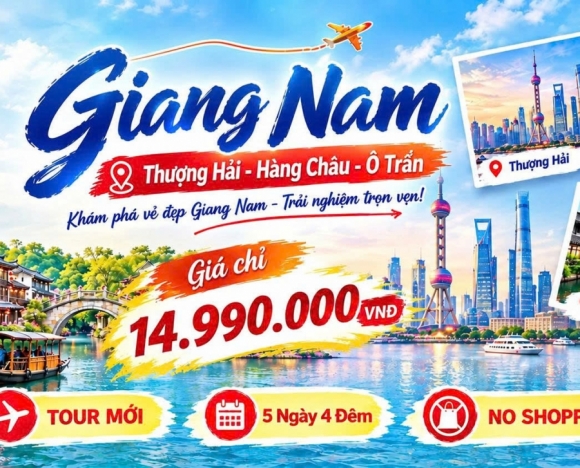 THƯỢNG HẢI - Ô TRẤN - HÀNG CHÂU 5N4Đ